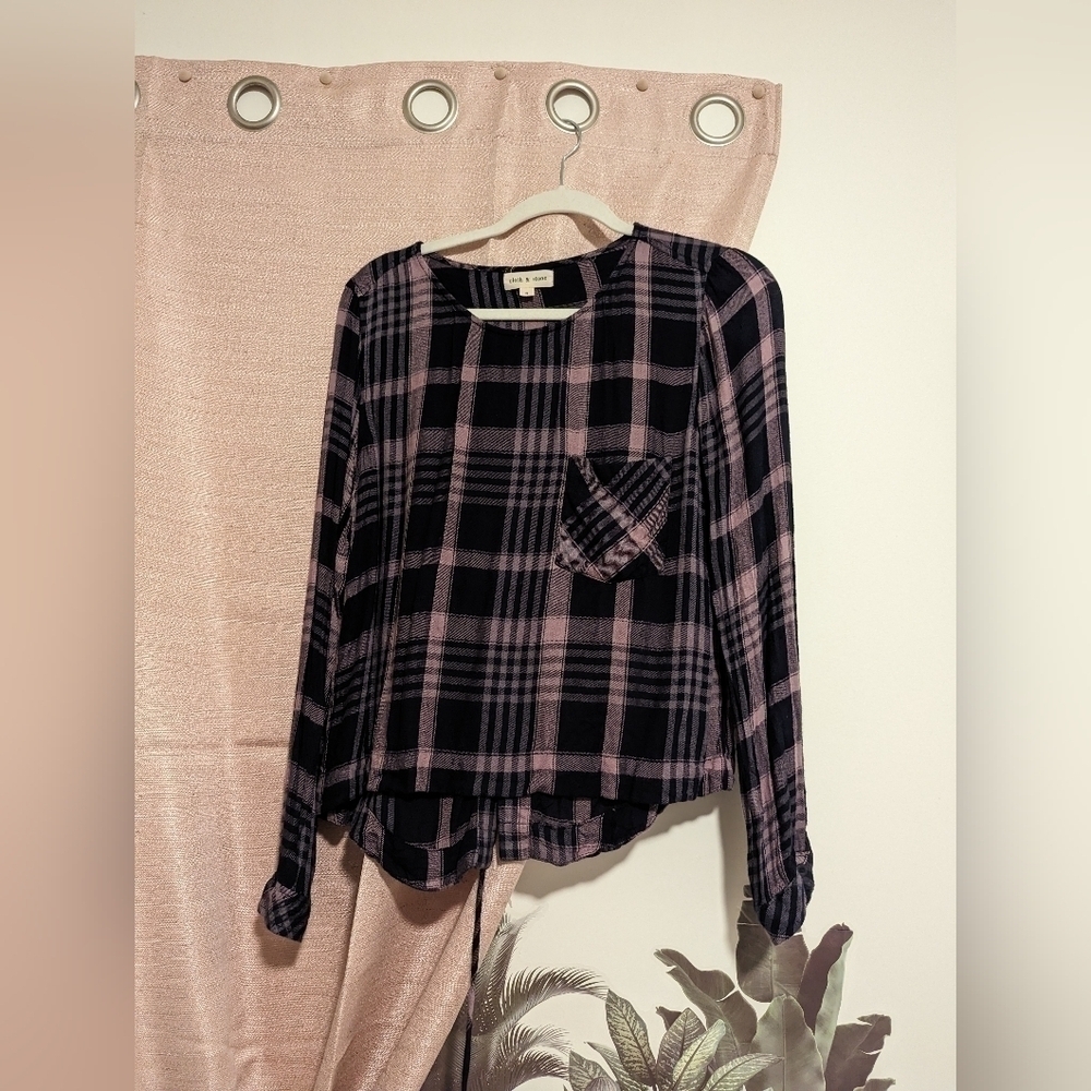 Cloth‎ and Stone Checker thin flannel size small